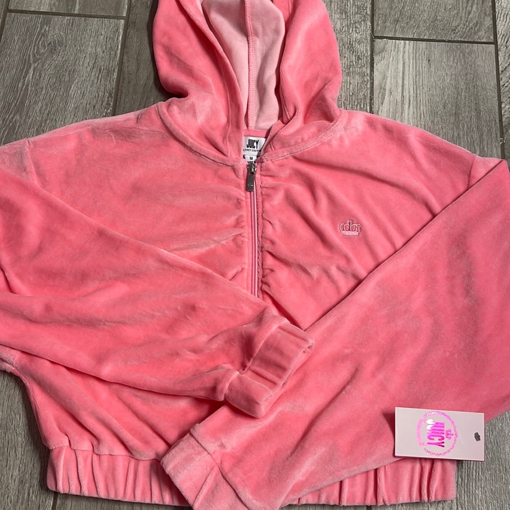 Velvet crop juicy zip up jacket